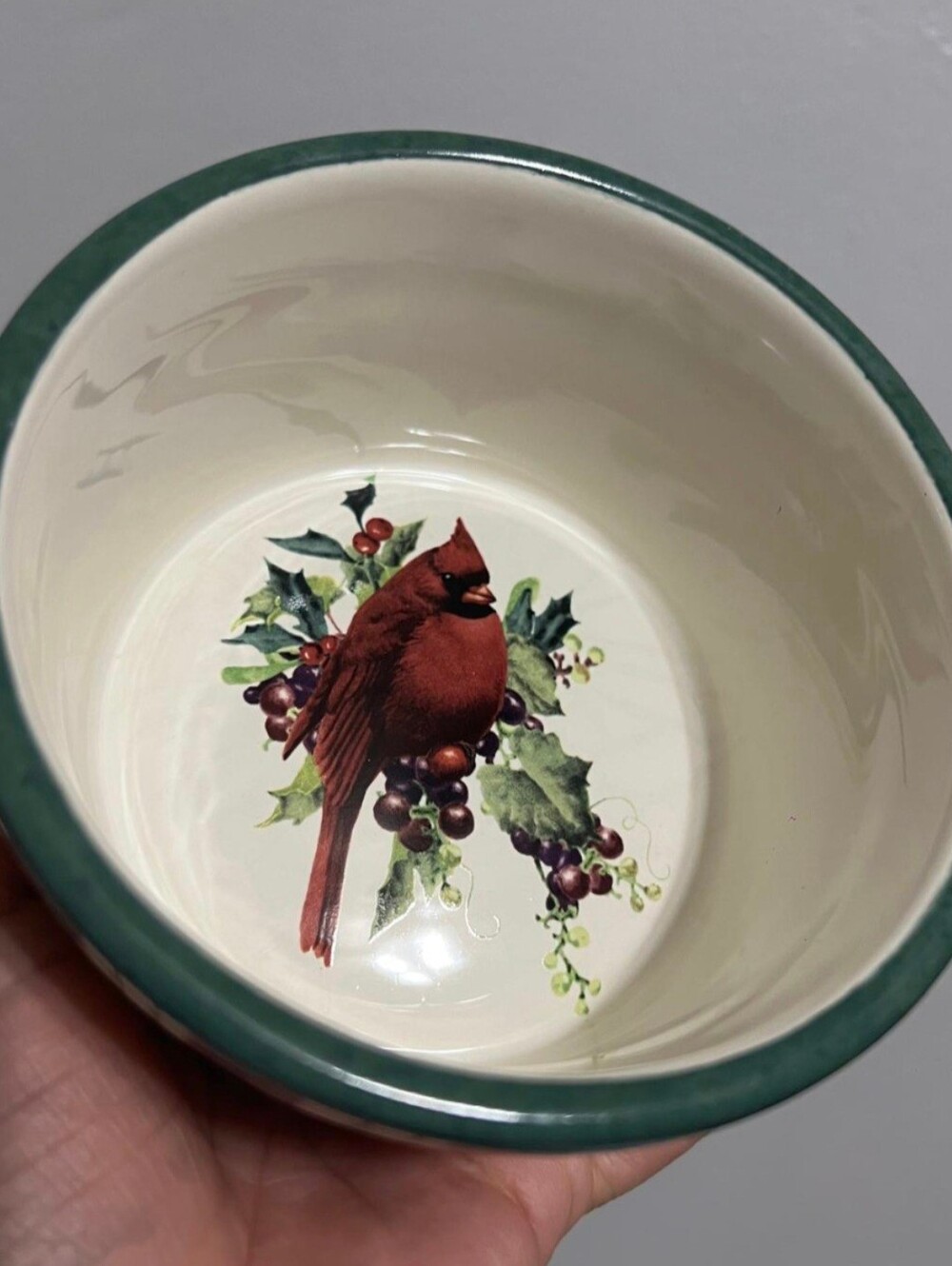 Lenox Winter Greetings Everyday Cardinal Bowl Discontinued Christmas. Vintage